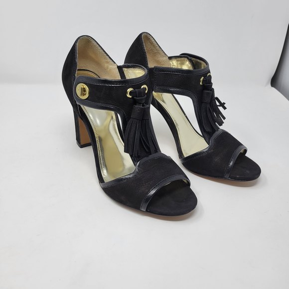 Coach Tristen Black Suede Tassel Pumps Heels Shoes 8.5B - Picture 12 of 14